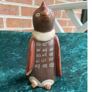 Vintage Peruvian  Pottery Bird Whistle Figurine